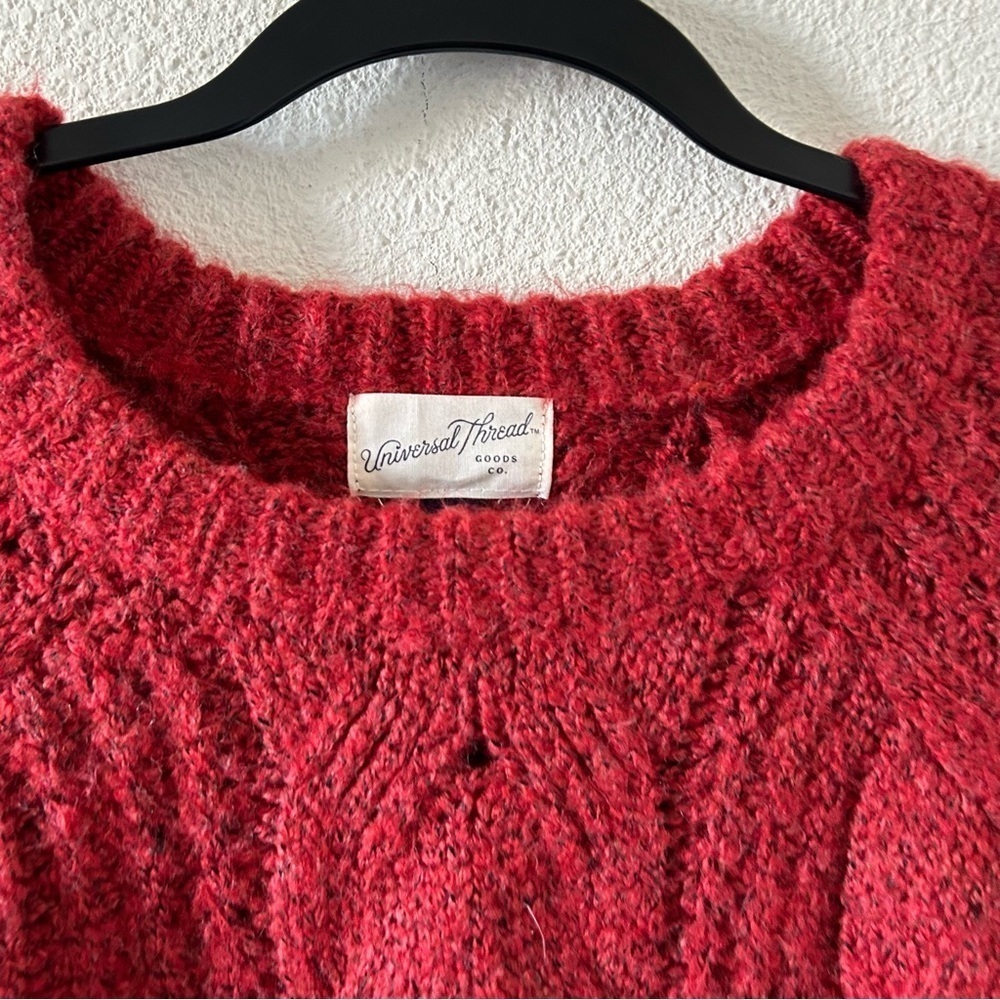 Universal Thread Women’s Knit Sweater Large Burnt Burgundy Flare Sleeves Boho - Picture 6 of 13